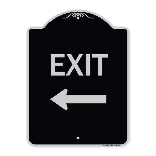 Exit With Left Arrow 2 Heavy-Gauge Aluminum Architectural Sign, 24" H, 18" L, BS-1824-24049